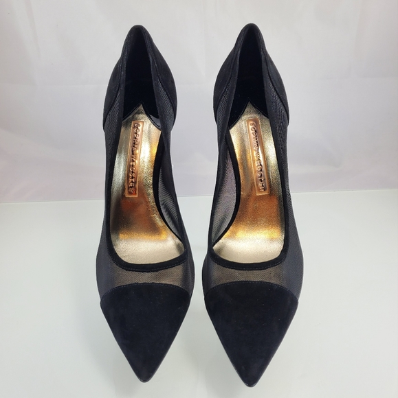 NWT$650 SOPHIA WEBSTER Jasmine Crystal Point Cap Toe Suede Mesh Pump Heel 39 8.5 - Picture 15 of 16